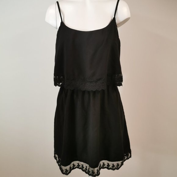 Garage Black Lace Mini Dress